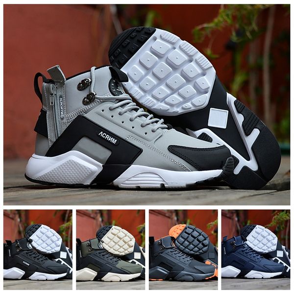 

2019 air huarache 6 x acronym city mid leather high huaraches men running shoes huraches sneakers hurache mens trainers size 40-45, White;red