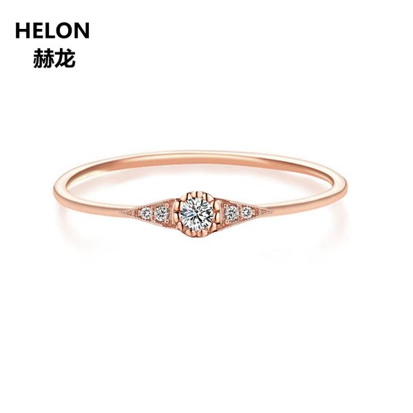 

si full cut natural diamonds engagement ring solid 14k rose gold wedding band vintage art deco birthday anniversary jewelry gift, Golden;silver