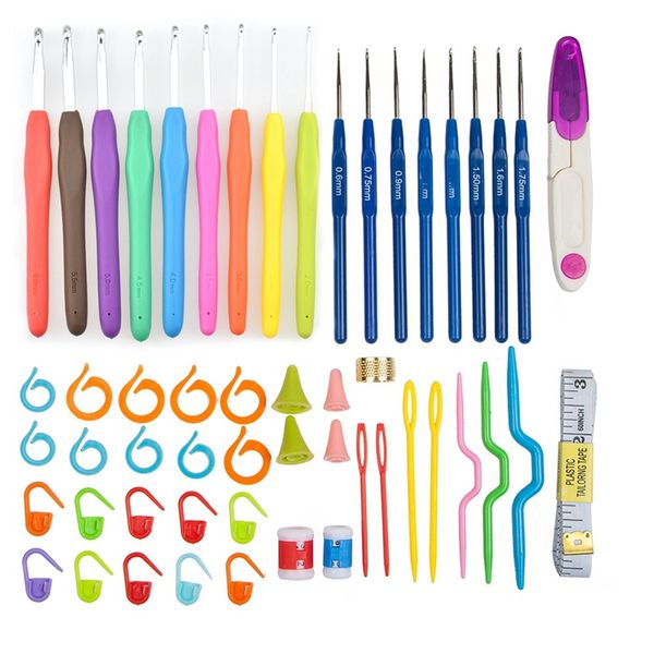 

1 комплект крючков для вязания крючком иглы 17 размеров швейные иглы стежки вязание ремесло чехол вязание крючком ткачество швейные инструме, Black