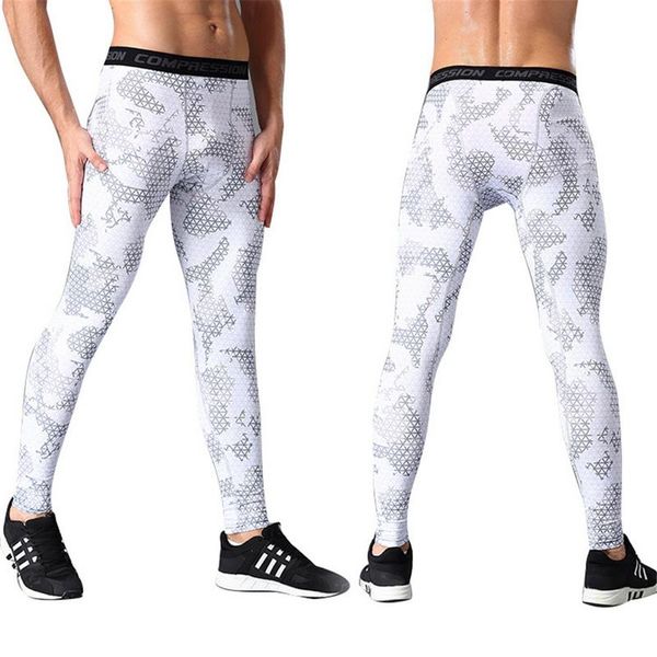 

2018 new men camouflage/compression tights/leggings running sports/gym male trousers/capris of fitness/pants of quick-drying, Black;blue
