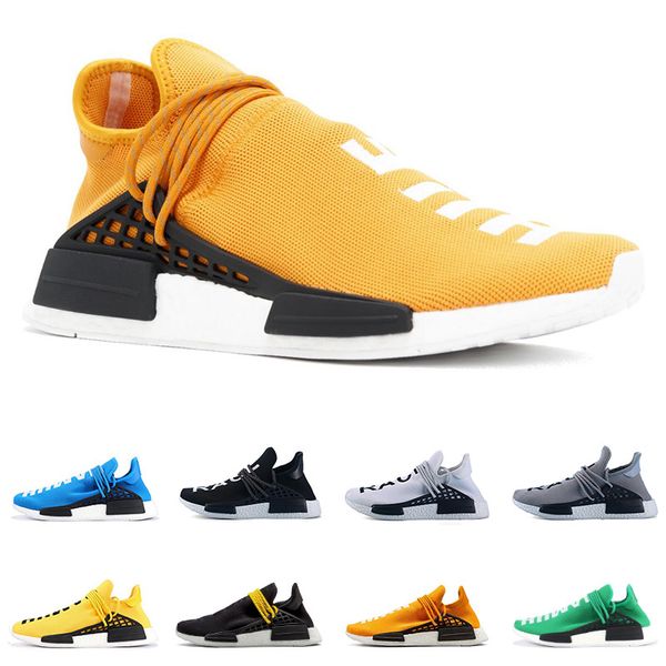 

sale pw human race pharrell williams men women running shoes yellow red blue black white mens trainer comfortable sports sneakers