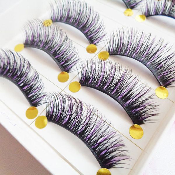 

5 pairs thick false eyelashes natura curly long eye lash fake lashes long 3d mink eyelash extension for beauty makeup tool