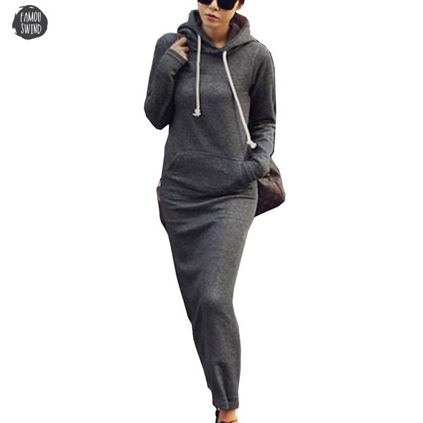 

fashion autumn women hoodie dress pocket long sleeve dress casual dresses dress women clothing vestidos drop shipping designer clothes, Black;gray