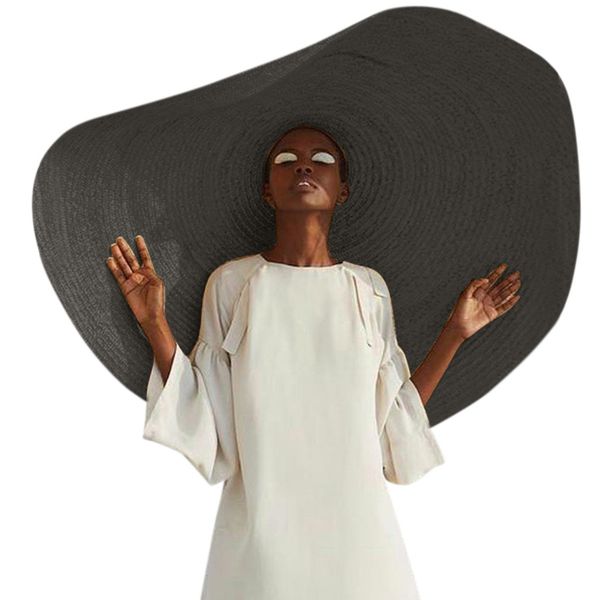 

fashion large sun hat beach anti-uv sun protection foldable straw cap cover summer straw hat women big wide brim beach #l5, Blue;gray