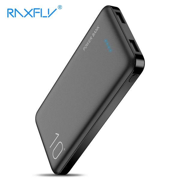 

raxfly 10000mah powerbank protable ultra thin dual usb charging power bank for xiaomi iphone samsung external battery poverbank