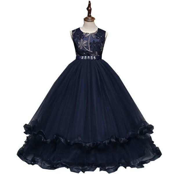 

kid princess dress party sleeveless wedding dress girl flowers wholesale girl, Red;yellow