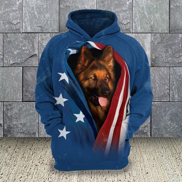 

2019 new sweatshirt customize design german shepherd 3d printed hoodies fashion pullovers men clothing drop shipping, Black