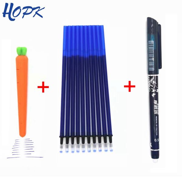 

12pcs/lot erasable pen refill set 0.5mm blue/black/red ink pen rod for school office writing supply kids stationery, Blue;orange