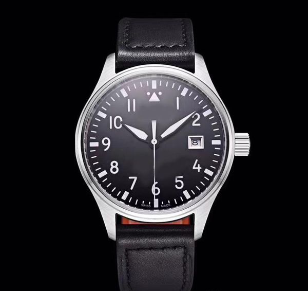 

Автоматические механические мужские часы Pilot MARK XVIII IW327004 40мм синий циферблат коричневый кожаный StrapMens часы