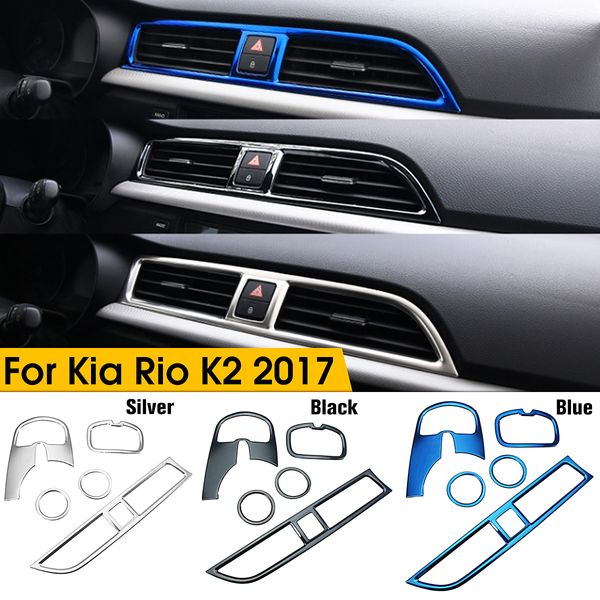 Car Stying Chrome For Kia Rio 4 K2 Air Outlet Circle Cover Interior Mouldings Decoration Frame Discount Car Accessories Interior Electronics For Cars