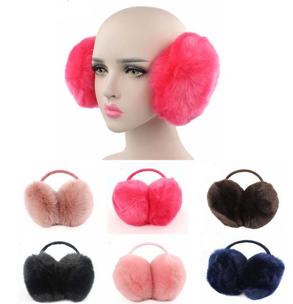 

womens headband earmuffs winter faux fur ear warmers bigger size, Blue;gray