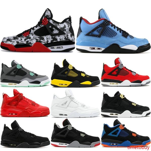 

mens 4 4s basketball shoes cactus jack white cement game royal motor mens sport sneakers designer shoes us 7-13