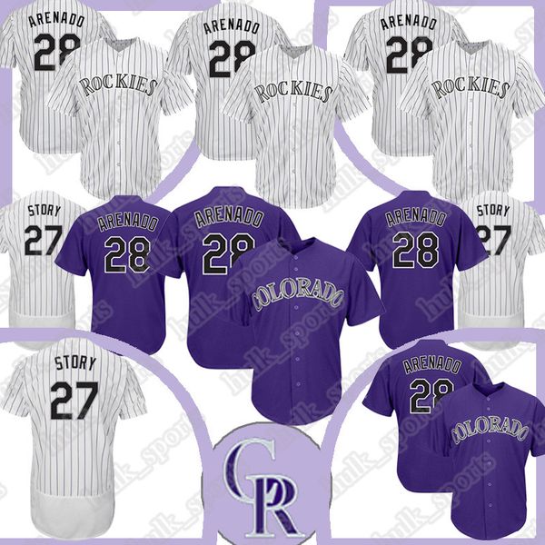 

28 Nolan Arenado 27 Trevor Story jersey Rockies baseball jerseys 2019 new men T shirt jerseys