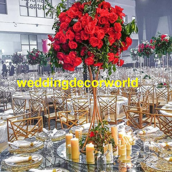 Novo estilo de decoração de casamento arco hot red roses arranjo de flores artificiais arco de armação de flores arco arch best0568