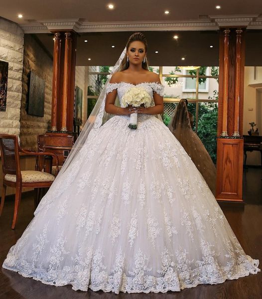 

white lace ball gown dubai wedding dresses sweetheart off shoulder beading backless plus size saudi arabic wedding gowns bridal dresses