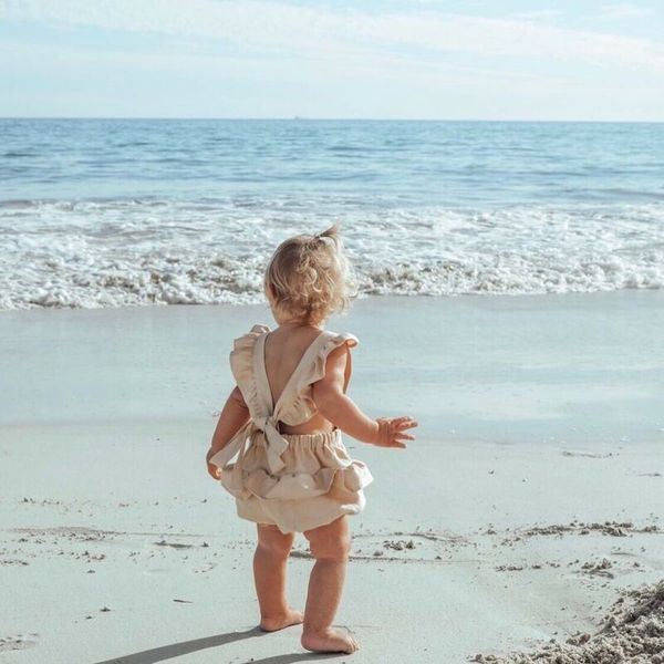 

0-24m newborn infant baby girl clothes sleeveless solid bodysuit jumpsuit for newborn cotton linen baby girls bodysuits clothing, Blue