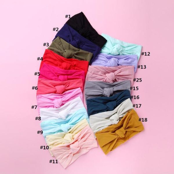 

a-style bulk 27colors 120pcs/lot wholesale knotted bow nylon headwraps, nylon turban headbands, baby girls hair accessories, Slivery;white