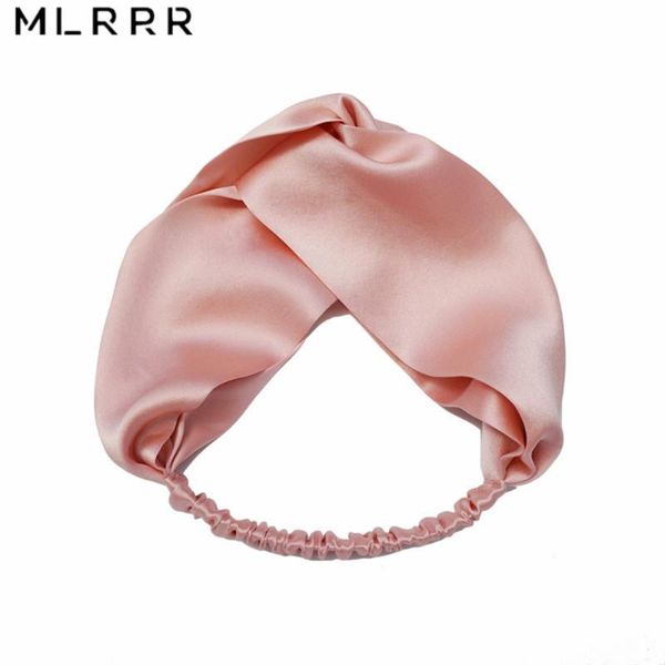 

fashion 100% silk hair band 16 momme cross elastic belt charms hair towel ribbons