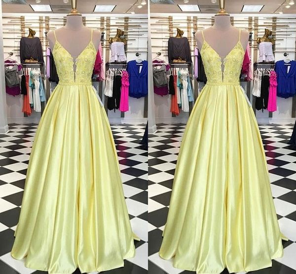 

yellow spaghetti prom dresses beads sequins evening gowns formal party dress sleeveless floor length dress, Black