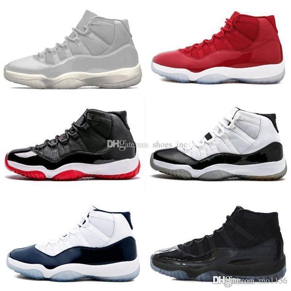 

new 2019 11 platinum tint cap and gown gym red black stingray midnight navy bred shoes 11s mens womens retro basketball sneaker shoes