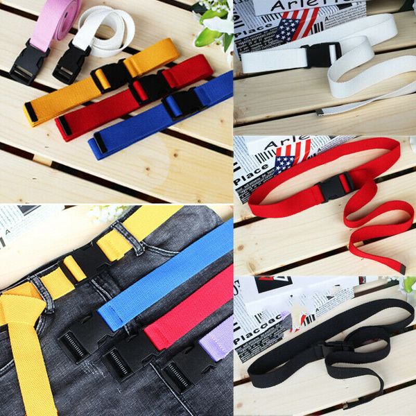 

мода холст ремень для женщин мужчины случайные женские поясные ремни пластиковая пряжка harajuku сплошной цвет длинный пояс ceinture femme, Black;brown