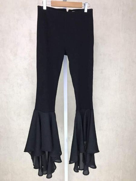 

new black stretch тощих женщины flared длинных брюки тонкой мода дама брюки женская дикая стильная одежда, Black;white