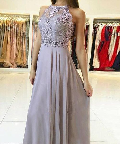 

abendkleider lace chiffon prom dresses long 2020 formal evening gowns with key hole back cocktail party ball dress celebrity gown, Black