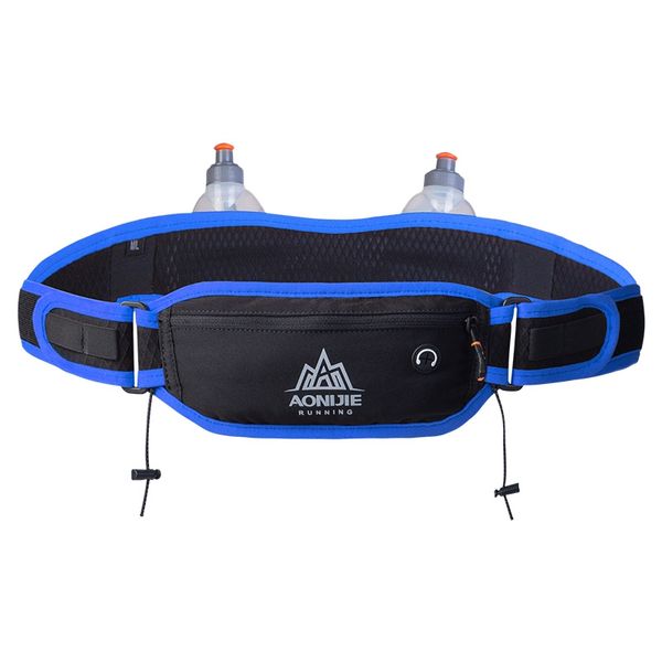 

aonijie hydration belt bag with 2 pcs 250ml water bottles marathon waist bag phone holder running