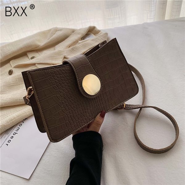 

bxx] crocodile pattern pu leather crossbody baguette bags for women 2019 shoulder messenger bag female travel handbags hj352