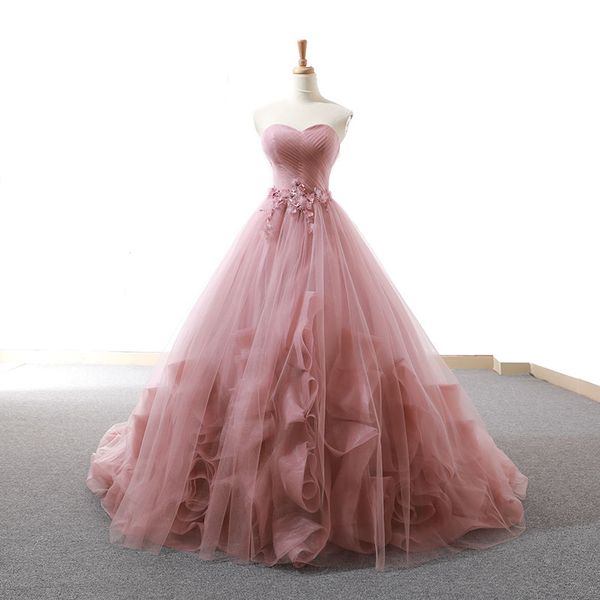 

gorgeous ball gown prom dresses sweetheart sleeveless lace-up back evening dresses fancy runway gowns real pictures, Black
