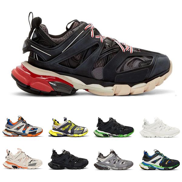 

2019 Luxury designer Track Sneakers for men women triple black white grey outdoor casual shoes height height increasing jogging walking