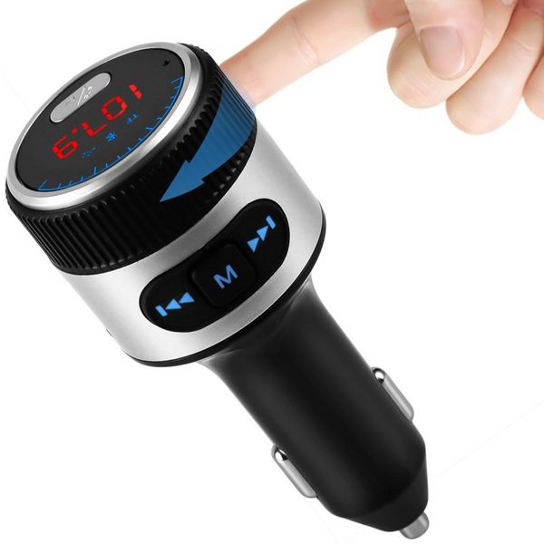 

car kit handswireless bluetooth 5.0 fm transmitter mp3 player usb charging ports car accessories handsauto modulator