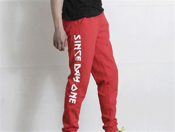 

брюки мужские дизайнер письмо печати sweatpants spring street hip hop брюки hommes крепление закрытие повседневный длинные, Black