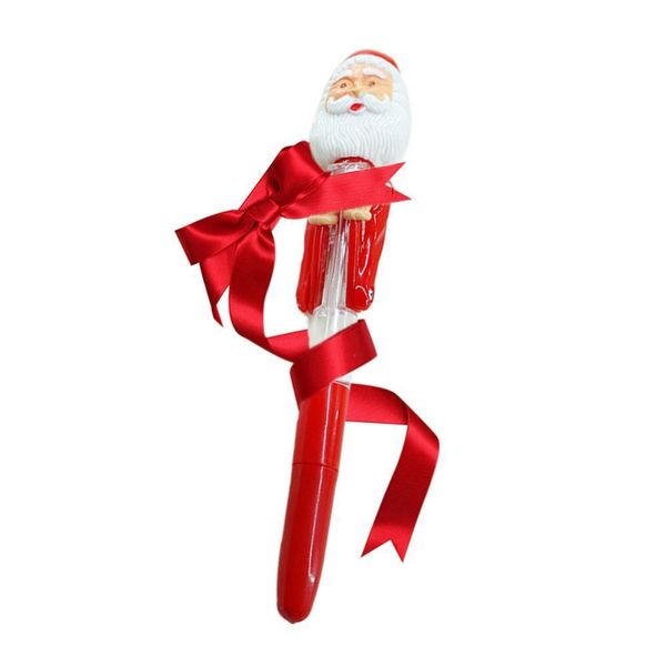 

christmas boxing santa claus ballpoint pen with light kids supply lights office led school gift a1v8, Blue;orange