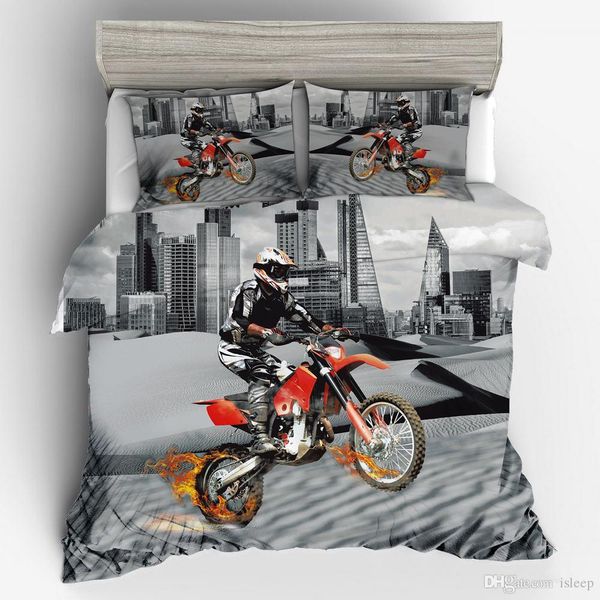 

3d printing motorcycle fashion pattern 2 3 pcs bedding sets with pillowcase for all size