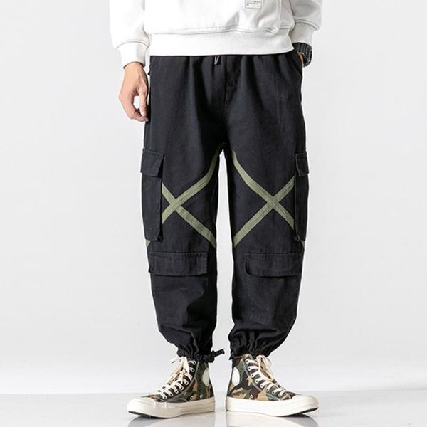 

pants men fitness towel sports pants solid color legging workout leggings pant tactical hip hop trousers track men, Black