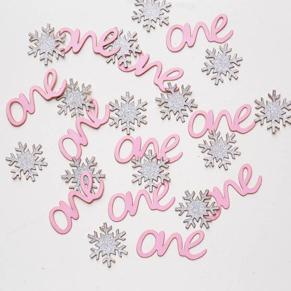 

one birthday confetti. winter wonderland confetti. frozen inspired table decor. birthday party decor. winter wonderland