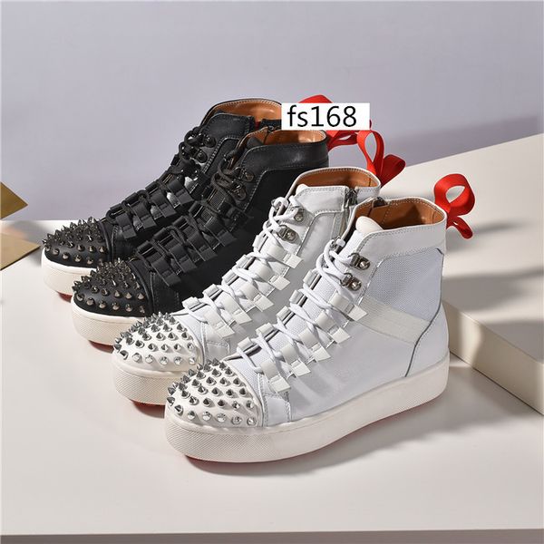 

fashion new krystal spike sock donna flat sneakers designer mens red bottoms shoes womens rivet spiky sock junior spikes flat shoes size 36, Black