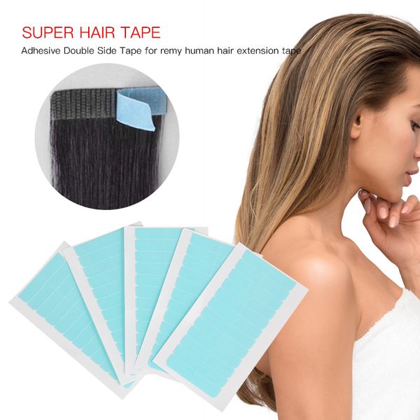 

tape sticker adhesives blue tape for hair 4cm*0.8cm double-sided tape replacement 5 sheet 60pcs