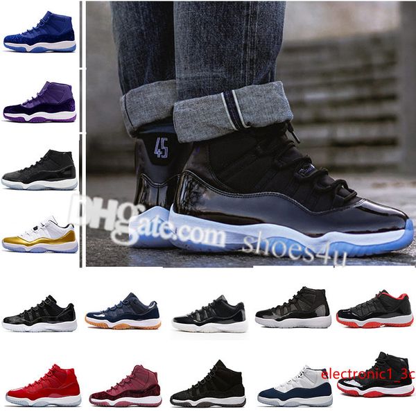 

new 11 xi basketball shoes men women 11s olympic gold bred space jam 11s concords xi moon landing sneakers size us 5.5-13 eur 36-47