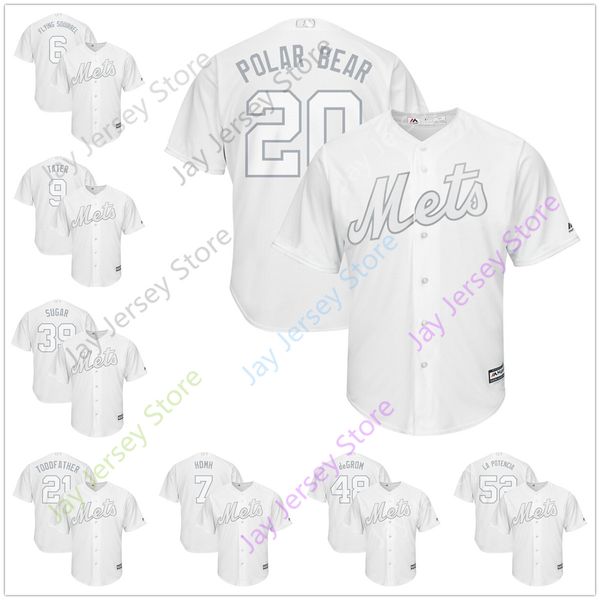

2019 New York Nickname Mets Players Weekend Jersey POLAR BEAR NOLO FORTO deGROM SUGAR TODDFATHER MATZY FLYING SQUIRREL TATER HDMH
