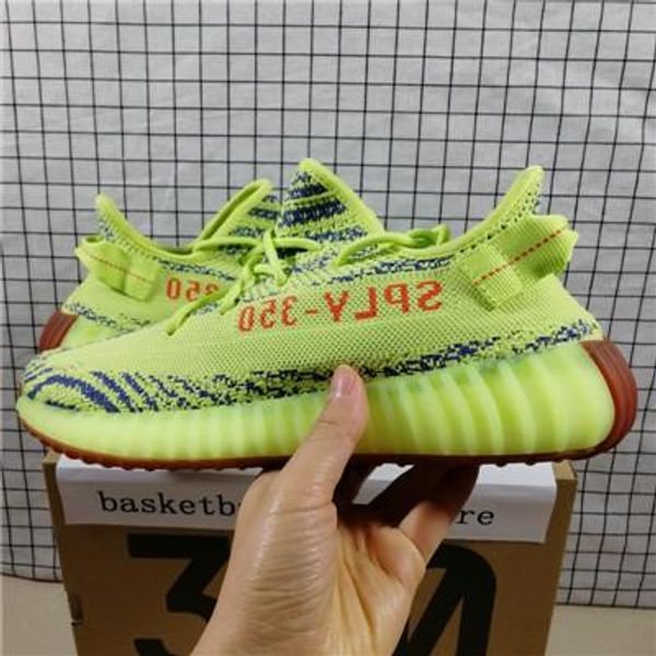 

2019 release kanye west boost v2 kanye west boost new color running shoes men women static clay sesame true form hyperspace designer shoes, White;red