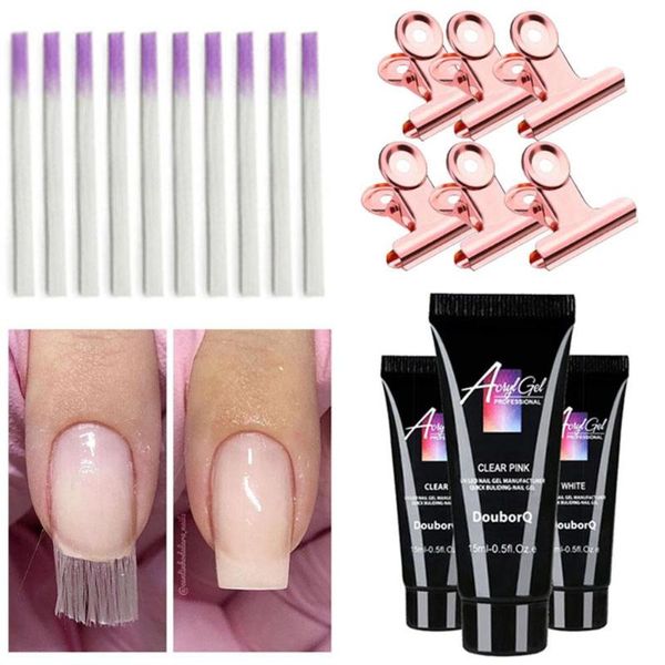 

major dijit fiberglass nail extension fibers clamps uv builder gel set full color
