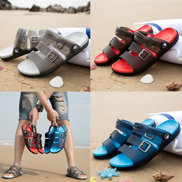 

new designer europe brand sandals casual jelly slippers non-slip men summer huaraches slippers flip flops slippers outdoor beach sandals, Black