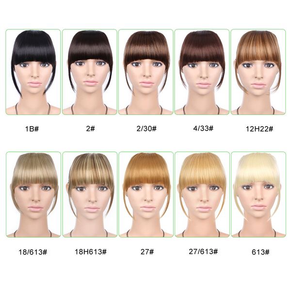 6 Inch Short Front Neat Bangs Clip In Bang Fringe Hair Extensions