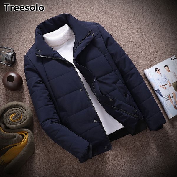 

2019 thick winter man coat warm mens padded jackets men cotton-padded parka jacket windproof men's parkas casual zipper coats, Black