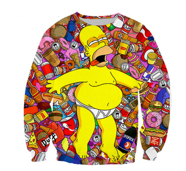 

2019 simpsons cartoon character fashion sweatshirt 3d printed sweatshirt men women long sleeve tracksuit pullover harajuku b217, Black