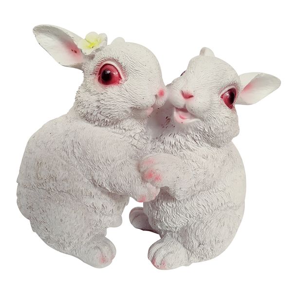 

small resin white rabbit bunny figurine statue outdoor lawn yard decor dance
