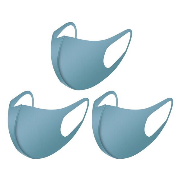

3 x washable reusable anti-dust face mask cover outdoor breathable blue