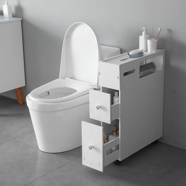 

new movable bath toilet cabinets drawers standing toilet paper holder white